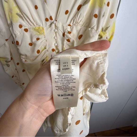 Free People - Date Night Mini Dress in Sunshine Combo - Polka Dot Long Sleeve - Picture 8 of 12